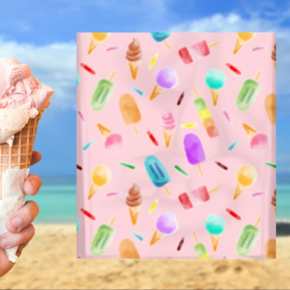 25 10X13 Poly Mailers, Ice Cream , Shipping Envelopes, PRICE IS FIRM - Picture 5 of 6